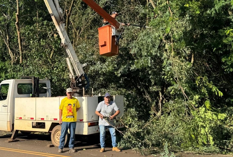 Taguaí realiza poda de árvores para melhorar segurança e mobilidade  na Rodovia Antônio Soldera