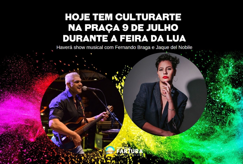 Hoje tem Culturarte na Praça 9 de Julho durante a Feira da Lua