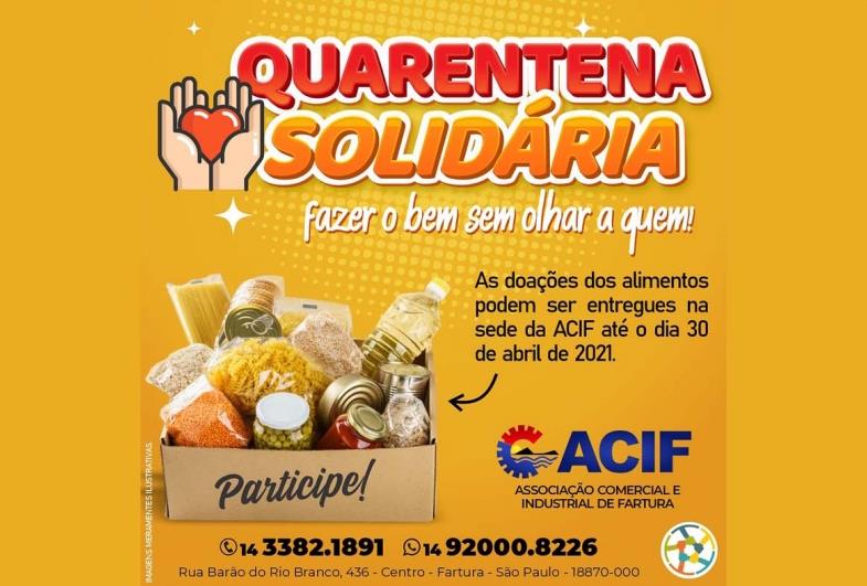 Acif realiza campanha “Quarentena Solidária” para arrecadar alimentos