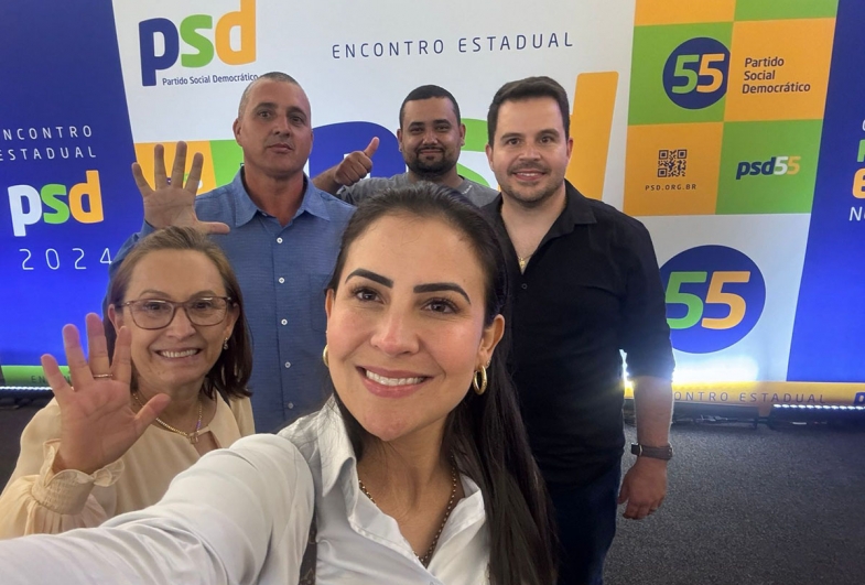 Prefeito eleito de Coronel Macedo Diego do Nino participa de congresso do PSD em São Paulo 