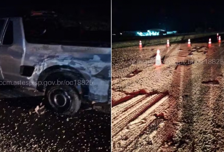 Acidente com três carretas, bitrem e carro interdita a Raposo Tavares em Itaí