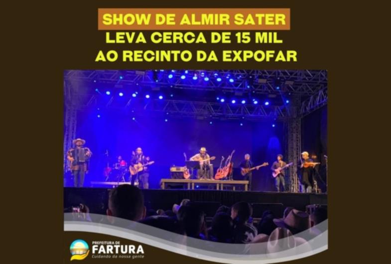 Show de Almir Sater leva pelo menos 15 mil ao Recinto da Expofar