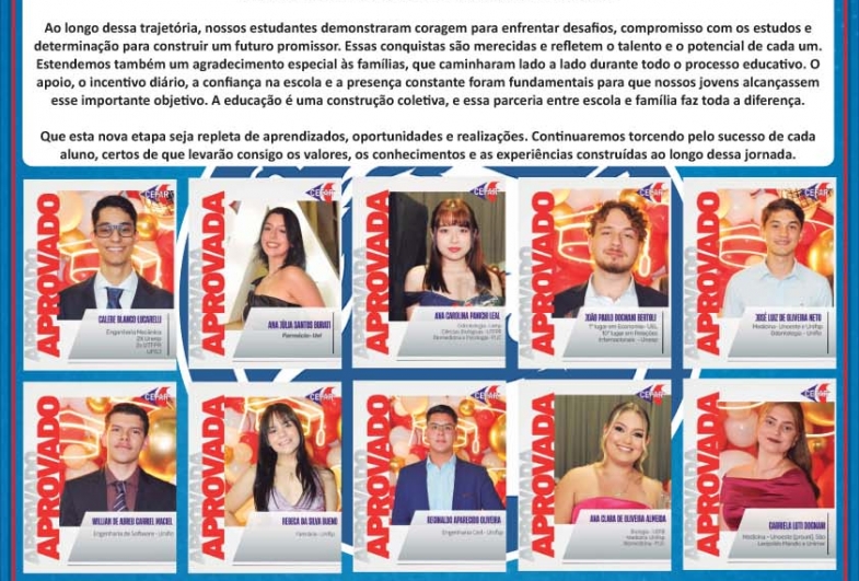 Cefar celebra nova onda de aprovações e transforma conquista em festa