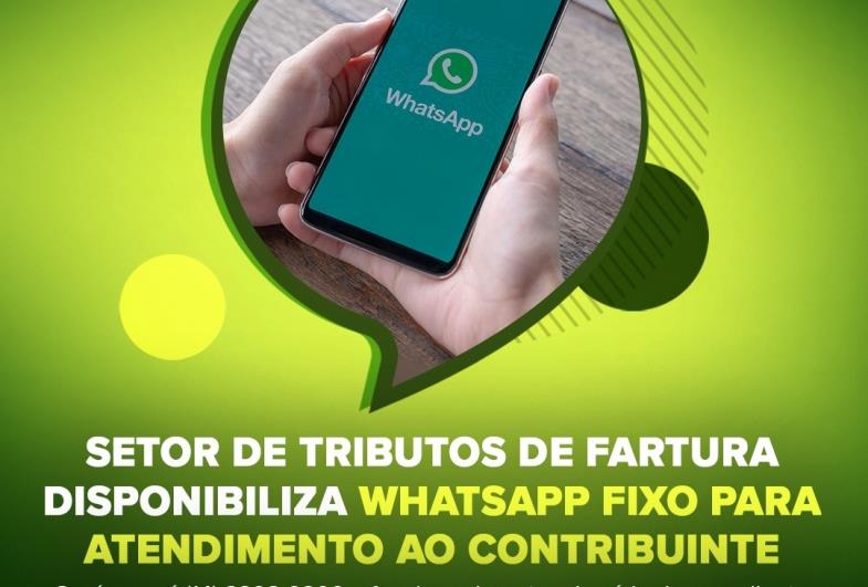 Setor de Tributos de Fartura disponibiliza WhatsApp Fixo para atendimento ao contribuinte