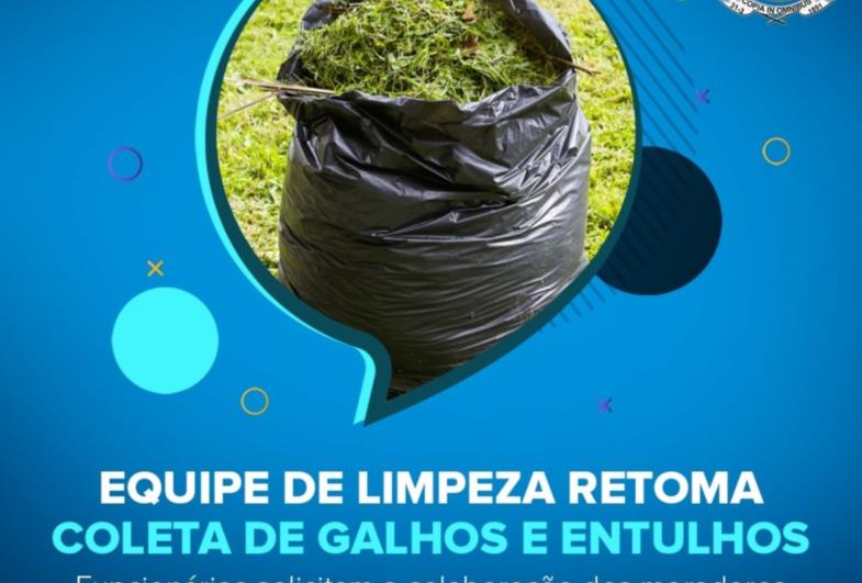 Equipe de limpeza retoma coleta de galhos e entulhos