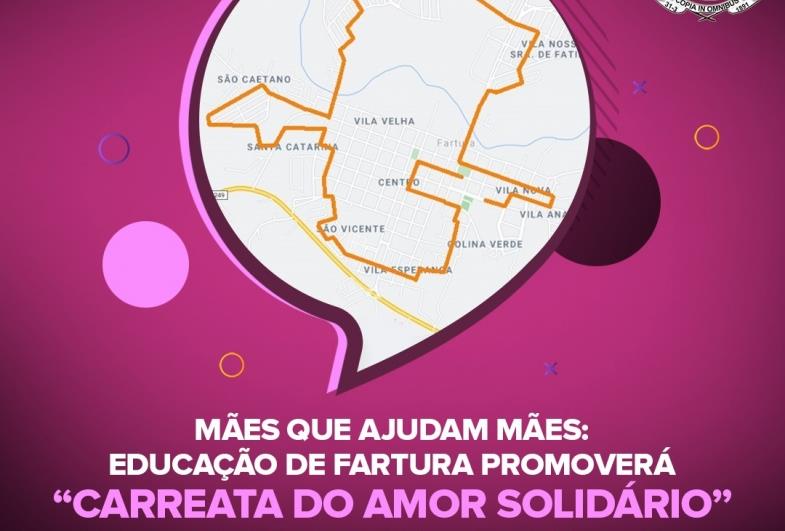 Mães que Ajudam Mães: Educação de Fartura promoverá “Carreata do Amor Solidário” para arrecadar alimentos e materiais de higiene