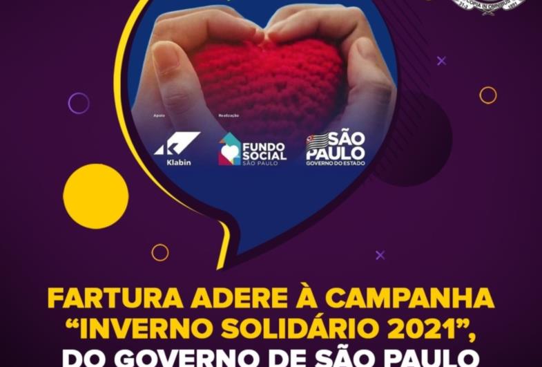 Fartura adere à Campanha “Inverno Solidário 2021”, do Governo de São Paulo