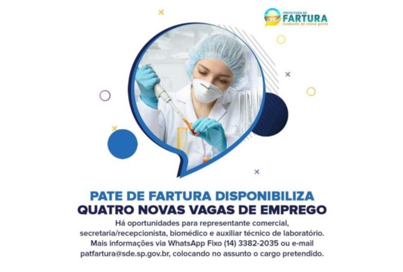 PATE de Fartura disponibiliza quatro novas vagas de emprego