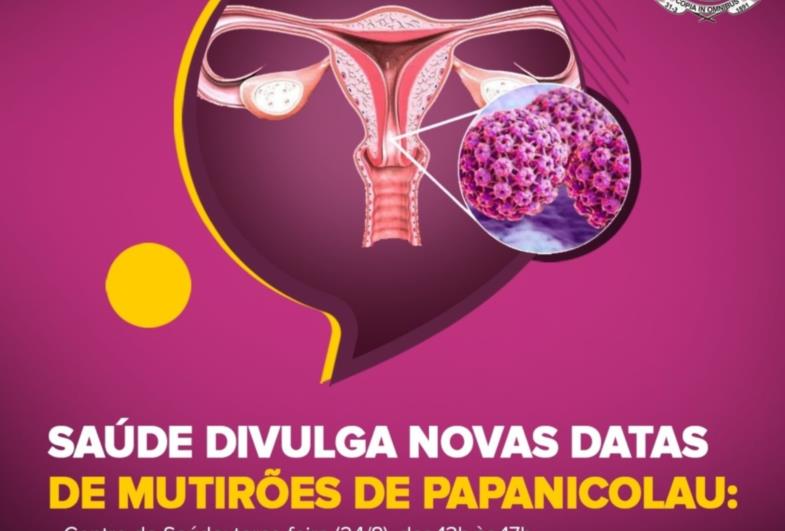 Saúde divulga novas datas de mutirões de Papanicolau