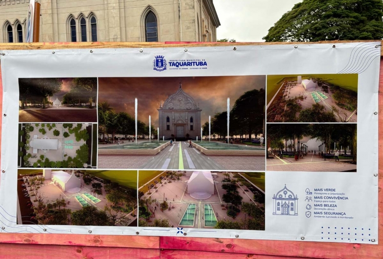 O projeto de revitalização da praça São Roque, em Taquarituba