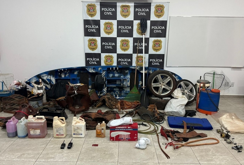 Investigação da Polícia Civil resulta na apreensão de grande volume de produtos furtados em Taquarituba 