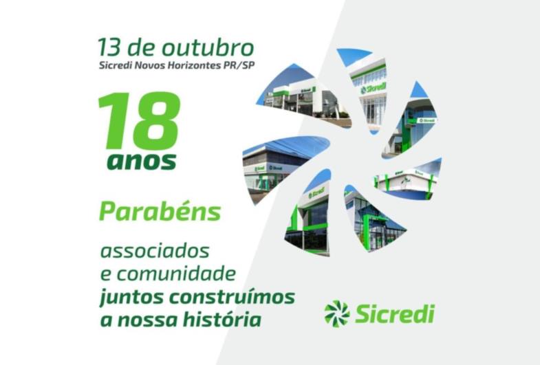 Sicredi Novos Horizontes PR/SP comemora 18 anos de fundação com quase 40 mil associados