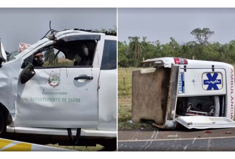 Ambulância parte ao meio em acidente com mortes em rodovia em Avaré