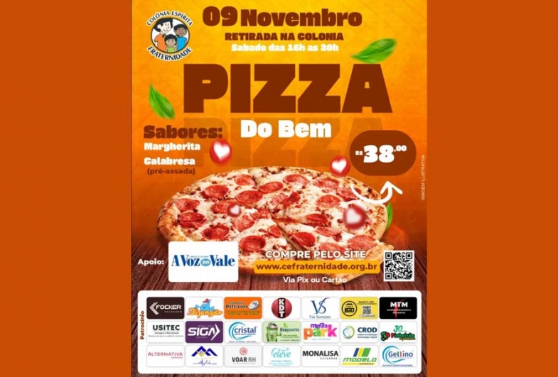 Colônia Espírita promoverá mais uma edição da  “Pizza do Bem” em Avaré