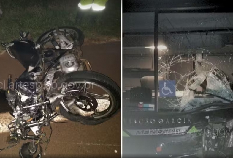 Motociclista morre ao bater de frente com ônibus na SP-327 em Santa Cruz do Rio Pardo