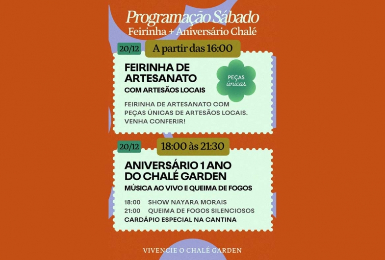 Chalé Garden anuncia programação para este final de semana 