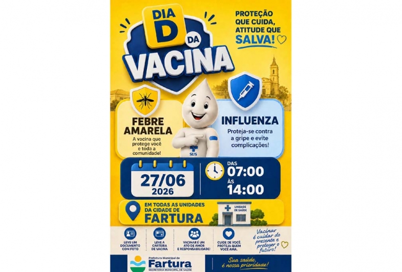 Fartura realiza Dia D da Vacinação contra Influenza e Febre Amarela neste sábado