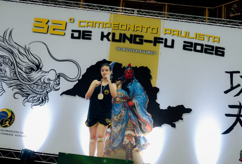 De Avaré para o pódio: aos 13 anos, atleta de Piracicaba conquista o Paulista de Kung-Fu e garante vaga no Brasileiro