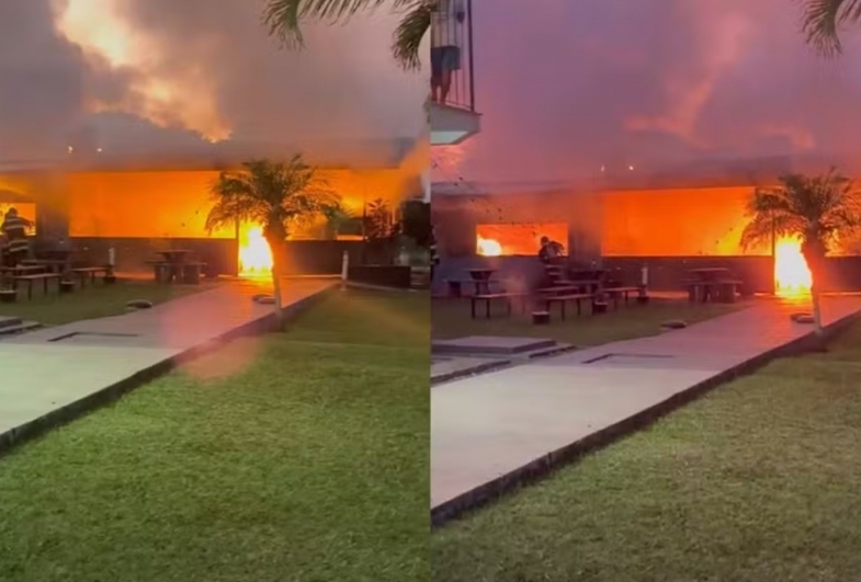 Incêndio atinge escola no Centro Nacional de Paraquedismo em Boituva