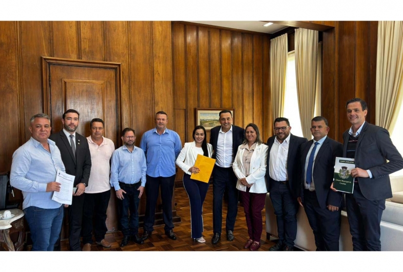 Vereador Carlitinho da Saúde, vice-governador Felício Ramuth e demais vereadores