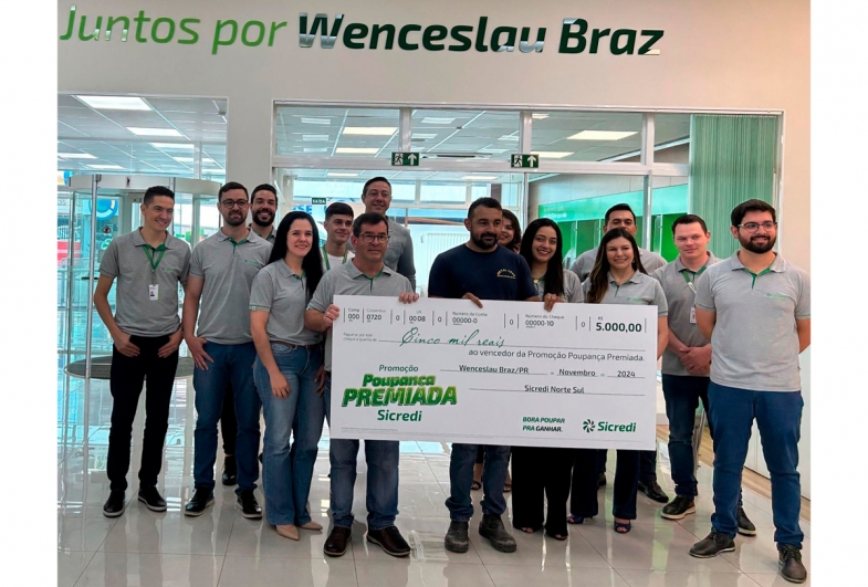 Associado de Wenceslau Braz recebe prêmio da Poupança Premiada Sicredi