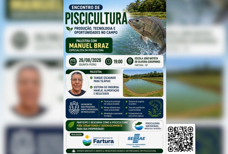 Fartura recebe palestra sobre piscicultura em tanque escavado