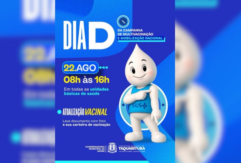 Taquarituba realiza Dia D da Campanha de Multivacinação no dia sábado (22) 