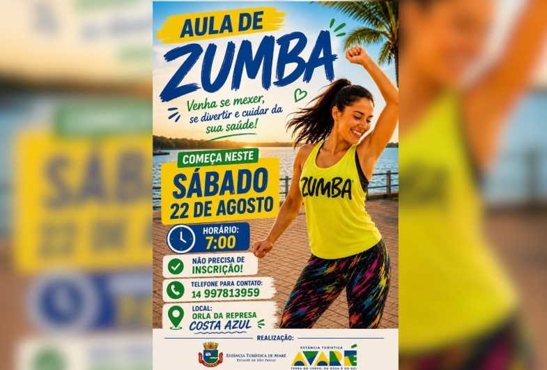 Orla do Costa Azul recebe aula de zumba todo sábado a partir do dia 22