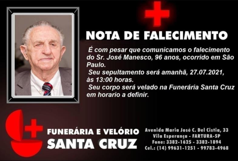 Morre ex-prefeito de Fartura, José Manesco