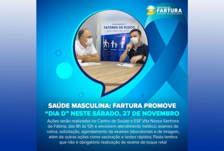 Saúde masculina: Fartura promove “Dia D” neste sábado, 27 de novembro