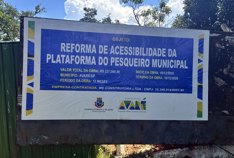 Placa da Obra realizada pela Prefeitura