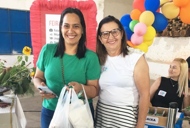 Professora Sulamita e coordenadora  do projeto Cativa Elza Dalcin