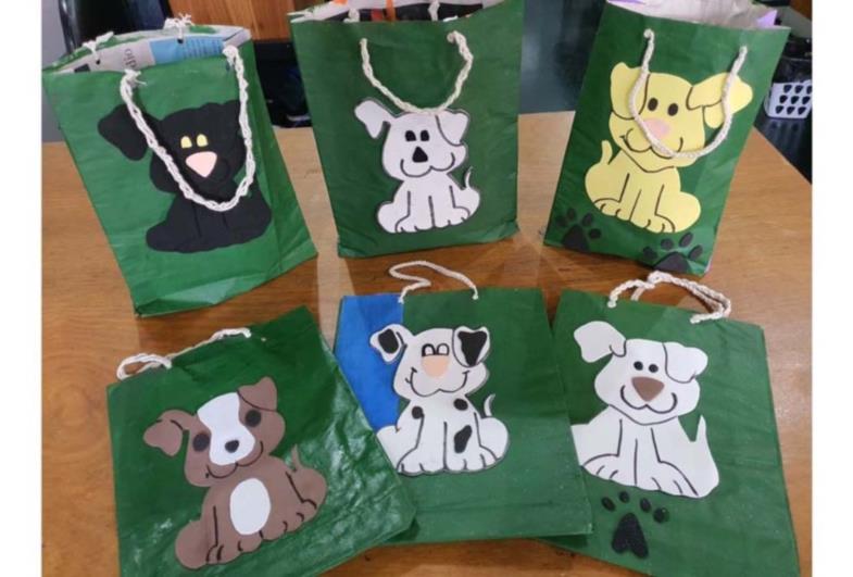 Jovens da Fundação CASA fabricam e doam sacolas para a causa animal