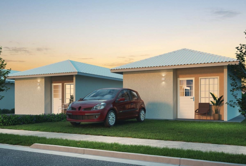 Fachada das casas do residencial