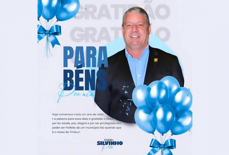 Prefeito de Timburi Silvinho Polo completa 50 anos