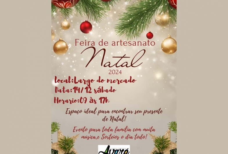 Feira de Artesanato alusiva ao Natal acontece neste sábado, 14, no Largo do Mercado