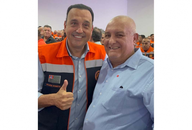 Vice-governador Felício Ramuth  e prefeito João da Tapera