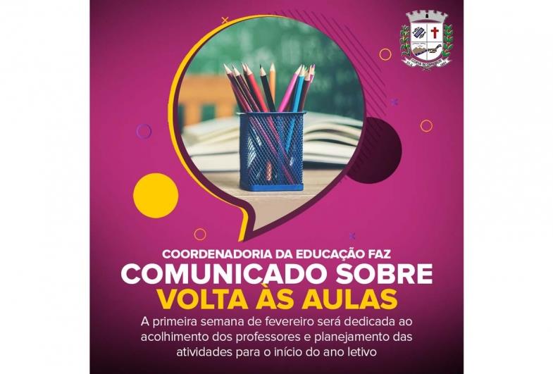 Coordenadoria da Educação faz comunicado sobre volta às aulas