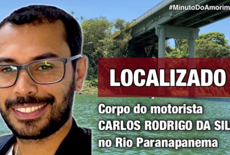 CORPO DE MOTORISTA É ENCONTRADO NO RIO PARANAPANEMA NESTE SÁBADO