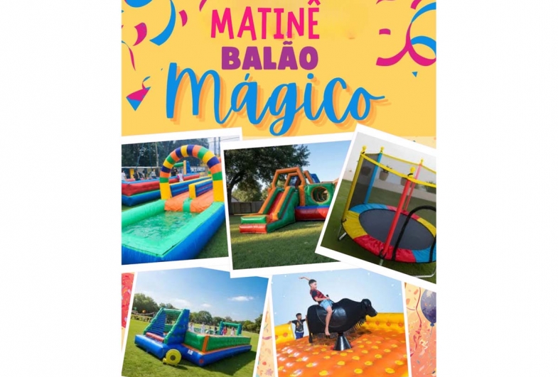 As crianças poderão desfrutar de brinquedos infláveis nas matinês