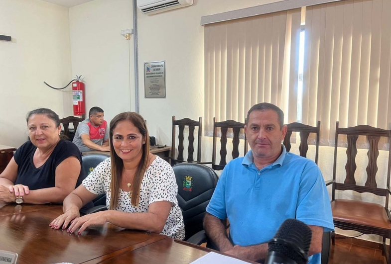 Vereadoras Leila Naldi, Preta e  vereador Rivael Leme dos Santos