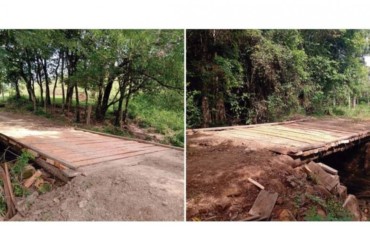 Prefeitura de Taguaí recupera pontes de madeira no bairro Morro Azul