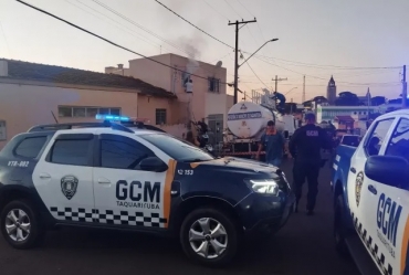 Incêndio em residência mobiliza Defesa Civil, GCM, Bombeiros e voluntários em Taquarituba