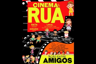 Neste sábado (22/10) tem “Cinema na Rua” próximo ao Piscinão