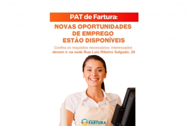 PAT de Fartura: Novas oportunidades de emprego estão disponíveis