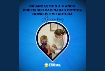 Crianças de 3 a 4 anos podem ser vacinadas contra Covid-19 em Fartura
