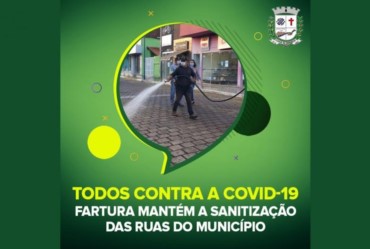 Sanitização passa por vários pontos da Zona Urbana de Fartura, na sexta-feira (16)