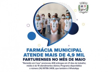 Farmácia Municipal atende mais de 4,9 mil farturenses no mês de maio