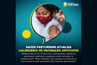 Saúde farturense atualiza calendário de vacinação antiCovid