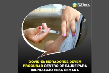 Covid-19: Moradores devem procurar Centro de Saúde para imunização essa semana